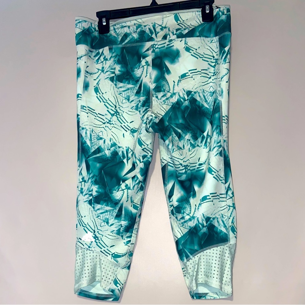 Teal and green adidas capri leggings Medium